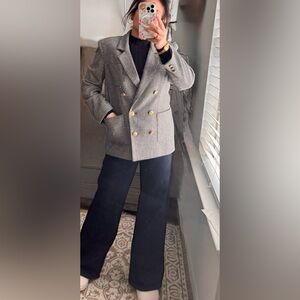 Vintage Black and White Houndstooth wool Blazer